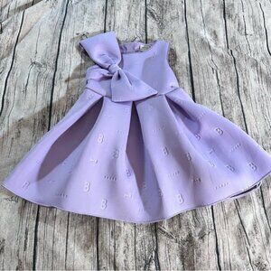 Baker by Ted Baker Lilac Kids Dress with Oversized Bow Size 2t-3t